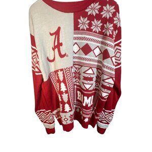 Alabama Crimson Tide Red & White Ugly Christmas Sweater 2XL Knitted Long Sleeve